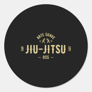 Adesivo Redondo Jiu Jitsu E Suave Oss Bjj