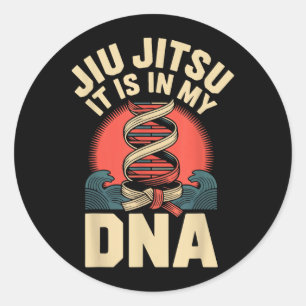 Adesivo Redondo Jiu Jitsu Retro Vintage Jiu Jitsu Está no Meu DNA