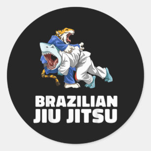 Adesivo Redondo Jiu Jitsu Shark Jiu Jitsu Brasileiro MMA Grappling