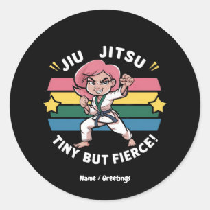 Adesivo Redondo Jiu Jitsu Tiny, Mas Empoderada, Garotas Confiantes