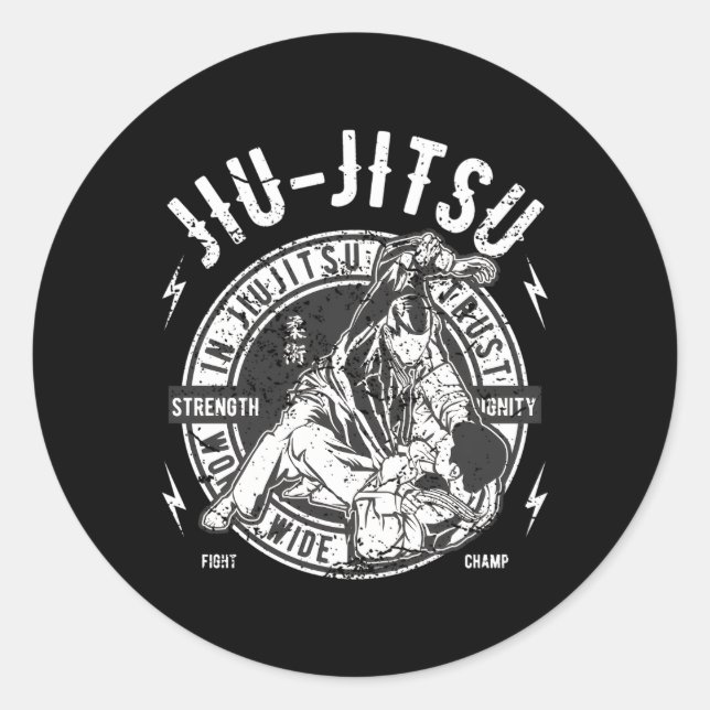 Adesivo Redondo Jiu-Jitsu Visto Bjj Jiu Jitsu (Frente)