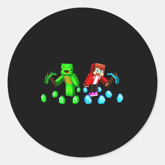 Adesivo Redondo Jj And Mikey Happy Birthday  (Frente)