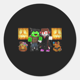 Adesivo Redondo Jj E Mikey! _ Halloween feliz