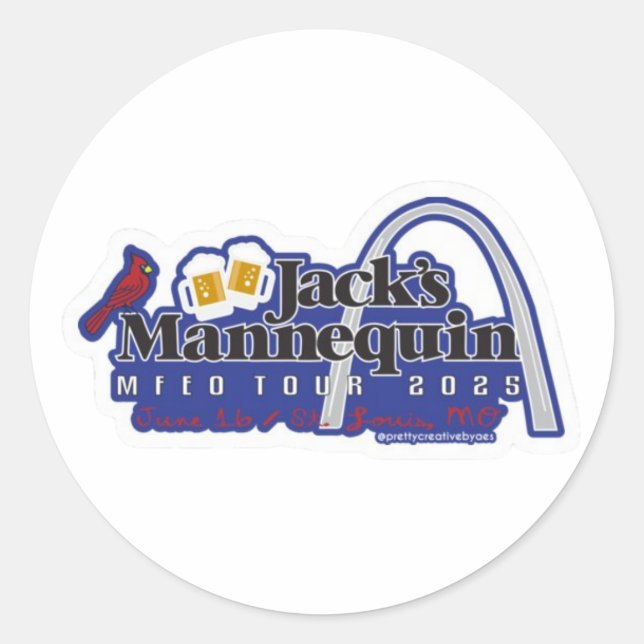 Adesivo Redondo JM MFEO Tour - Rua Louis Sticker (Frente)