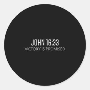 Adesivo Redondo João 16_33 - Vitória É Prometida Bíblia Religiosa