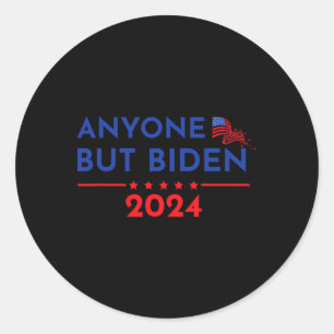 Adesivo Redondo Joe Biden Anyone Exceto Biden 2024 Trump 1