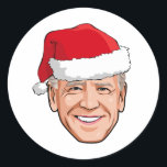 Adesivo Redondo Joe Biden Christmas<br><div class="desc">Presentes de Natal Políticos Humorosos e Muito Mais do PolitiClothes.com Encontrar as Eleições e Presentes Políticos Mais Úteis,  Incluindo: Camisas Políticas,  Autocolantes Políticos,  Botões Políticos,  Posters Políticos,  Pinos Políticos,  Cartões Políticos,  Mogas Políticos,  Posters Políticos,  Sinais Políticos e Muito Mais! Compre Agora Em: http://www.PolitiClothes.com</div>