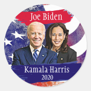 Adesivo Redondo Joe Biden e Kamala Harris 2020 Eleição