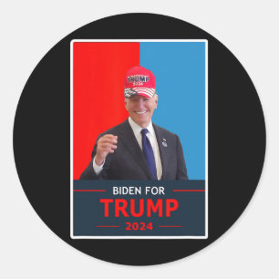 Adesivo Redondo Joe Biden engraçado para eleição Trump 2024 Use um