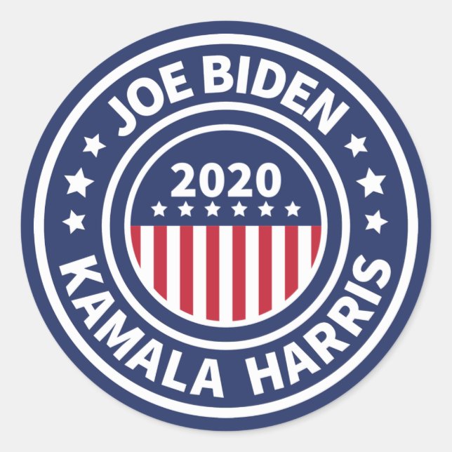Adesivo Redondo Joe Biden Kamala Harris 2020 (Frente)