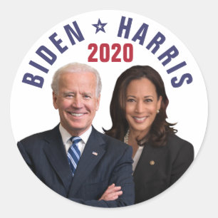 Adesivo Redondo Joe Biden Kamala Harris 2020 Presidente Vice Fotos