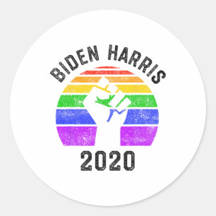 Adesivo Redondo Joe Biden Kamala Harris 2020 Rainbow Orgulho gay L