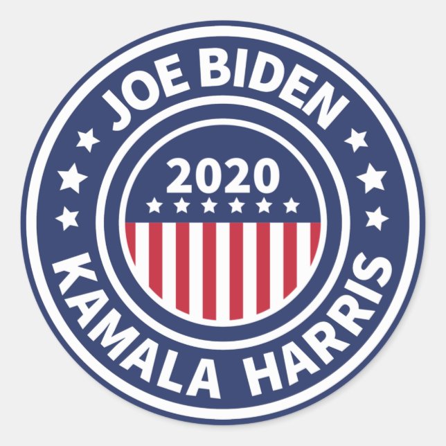 Adesivo Redondo Joe Biden Kamala Harris 2020 Stickers Quadrados (Frente)