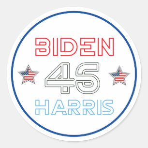 Adesivo Redondo Joe Biden Kamala Harris Presidente Vice 46