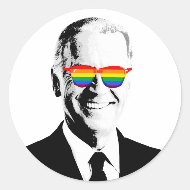 Adesivo Redondo Joe Biden Pride (Frente)