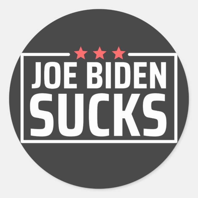 Adesivo Redondo joe Biden Sucks (Frente)
