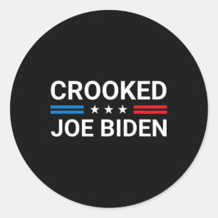 Adesivo Redondo Joe Biden Trump Cotação Chamada Joe Biden Croked