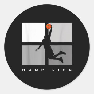 Adesivo Redondo Jogada de basquete de Hoop Life Men