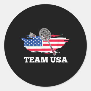 Adesivo Redondo Jogador americano de badminton da equipe EUA 