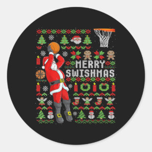 Adesivo Redondo Jogador Bysketbyll dos Papais noeis de Natal - Sla