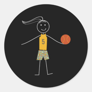 Adesivo Redondo Jogador Bysketbyll Girls Bysketbyll
