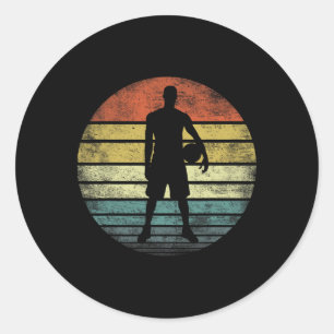 Adesivo Redondo Jogador Bysketbyll Oferece diversão Retro Estilo d