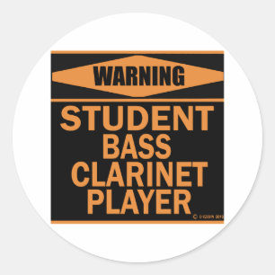 Adesivo Redondo Jogador Clarinet do Bass Estudante