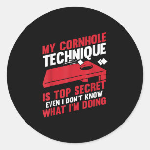 Adesivo Redondo Jogador da Cornhole Bean Bag Cornhole