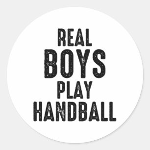 Adesivo Redondo Jogador de Andebol Equipe de Handballer Engraçado