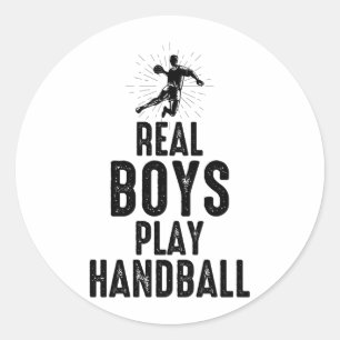 Adesivo Redondo Jogador de Andebol Equipe de Handballer Engraçado