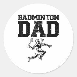 Adesivo Redondo Jogador de Badminton Engraçado Design 9