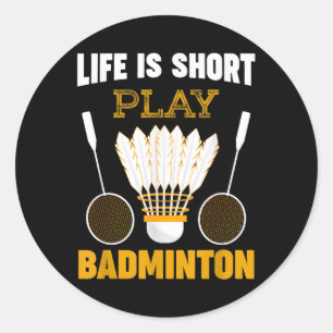 Adesivo Redondo Jogador de Badminton Entusiasta de Badminton