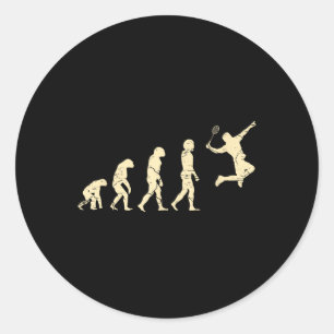 Adesivo Redondo Jogador de Badminton Evolution Peteca Raquete