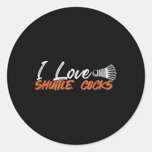 Adesivo Redondo Jogador de Badminton Jogo de Amor Adoro Shuttle S