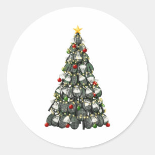 Adesivo Redondo Jogador de Badminton Luzes de Natal Árvore de Nata