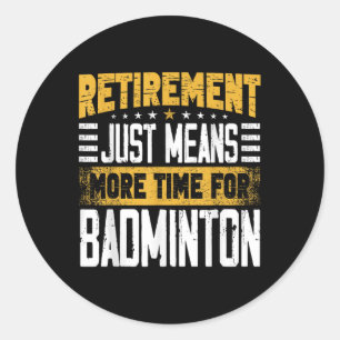 Adesivo Redondo Jogador de Badminton Peteca Aposentado Aposentador