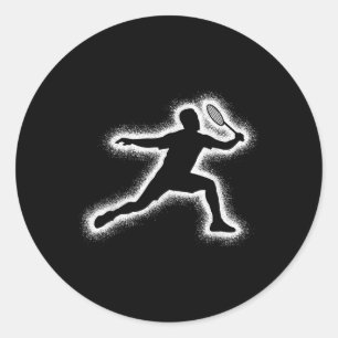 Adesivo Redondo Jogador de Badminton Peteca Meninos Badminton Infa