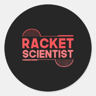 Adesivo Redondo Jogador de Badminton Peteca Raquete Cientista Badm
