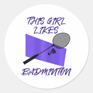 Adesivo Redondo Jogador de Badminton Shuttle Jogador de Badminton