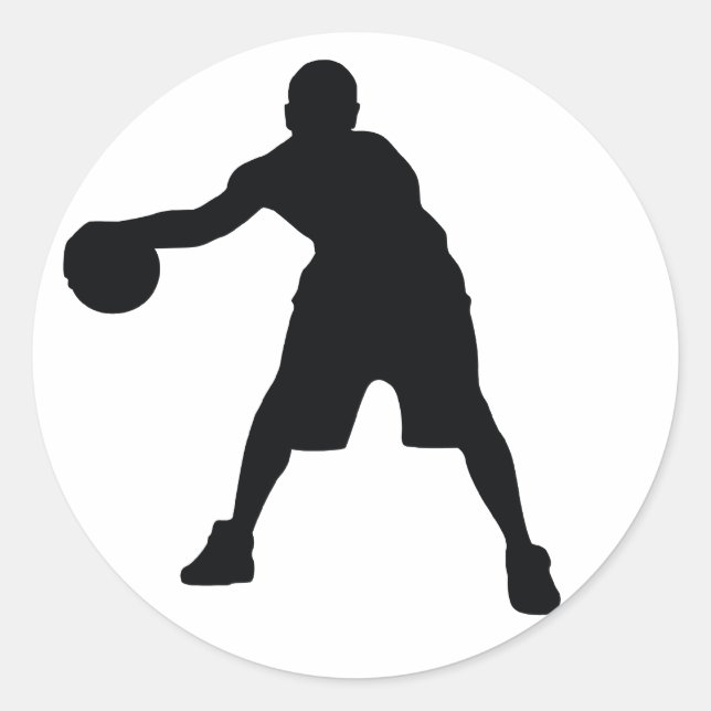 Adesivo Redondo Jogador de basquete (Frente)