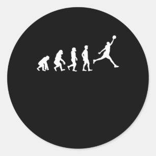 Adesivo Redondo Jogador de basquete campeão de evolução