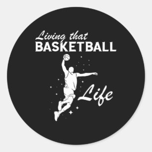Adesivo Redondo Jogador de basquete de basquete Dunbasquetebol