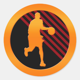 Adesivo Redondo Jogador de basquete Dourado