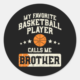 Adesivo Redondo Jogador de Basquete Favorito Chamador B da Família