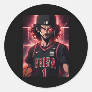 Adesivo Redondo Jogador de Basquete Superior