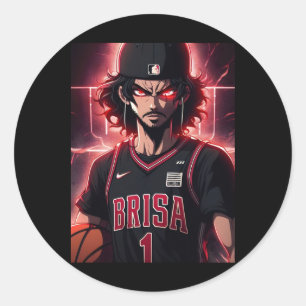Adesivo Redondo Jogador de Basquete Superior