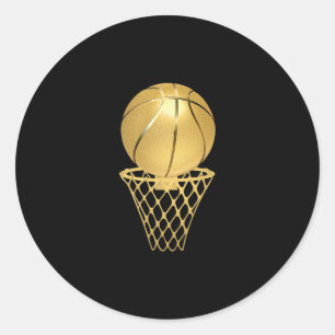 Adesivo Redondo Jogador de Basquete - Treinador de Jogo de Troféu