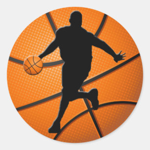 ADESIVO REDONDO JOGADOR DE BASQUETEBOL