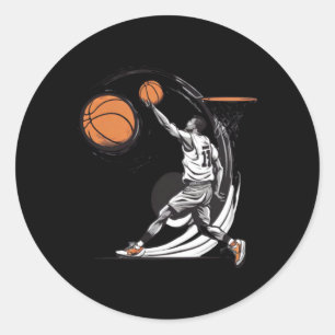 Adesivo Redondo Jogador de basquetebol Art 1