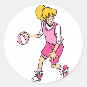 Adesivo Redondo Jogador de basquetebol das meninas
